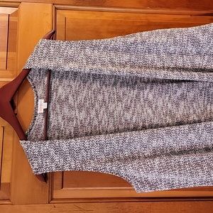 Blue and white duster